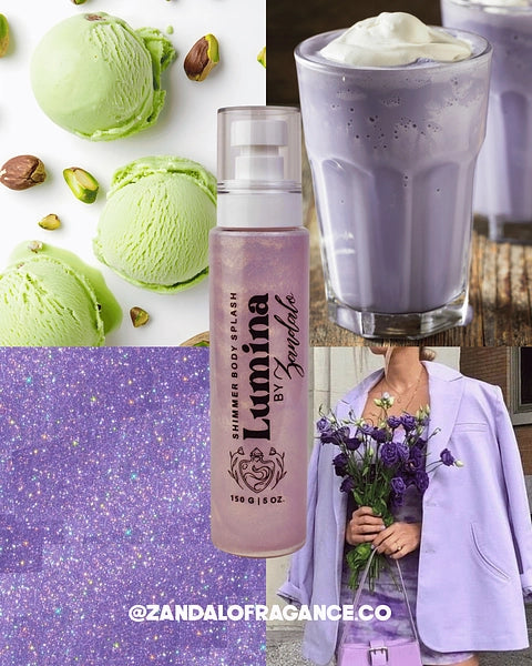 Lumina Morado | Body Shimmer Vainilla Pistacho - Zandalo | Kunxtor Pink Glow