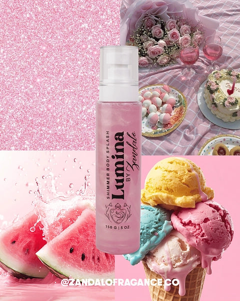 Lumina Rosado | Body Shimmer Sandía Fresca - Zandalo | Kunxtor Pink Glow