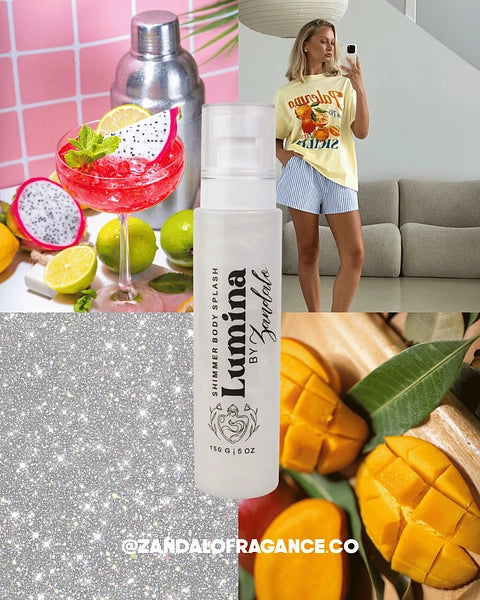 Lumina Blanco | Body Shimmer Tropical Frutal - Zandalo | Kunxtor Pink Glow
