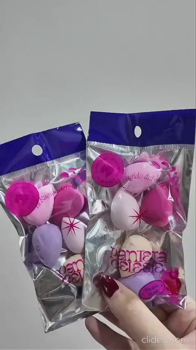 Set De Mini Esponjas Maquillaje X 5 Unidades Pantera Celeste